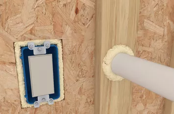 Filling of holes, penetrations and cavities indoors